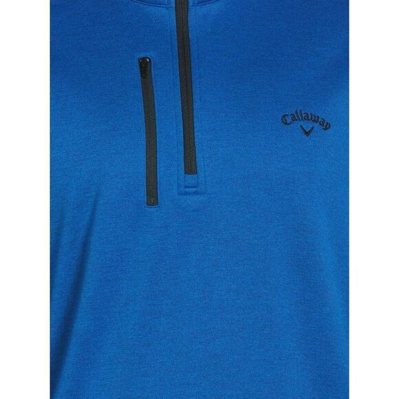 Callaway Men’s Golf 1/4 Zip Tech Fleece In Olympian Blue Heather Size L - Picture 4 of 10